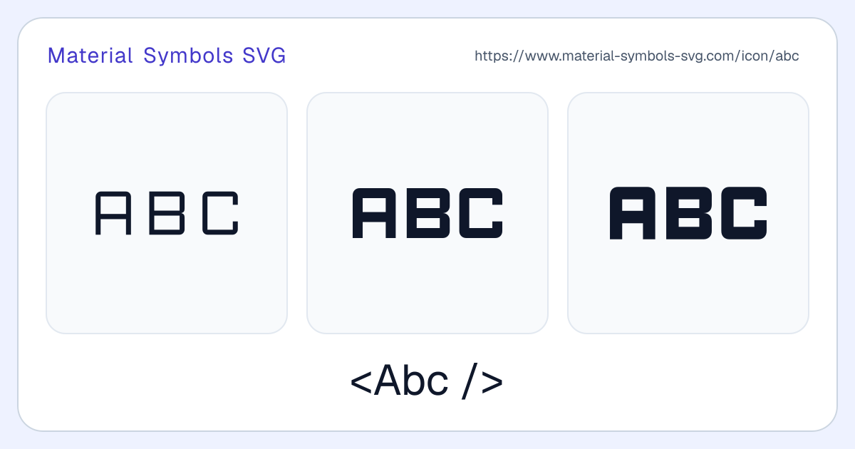 Abc Icon - Material Symbols SVG