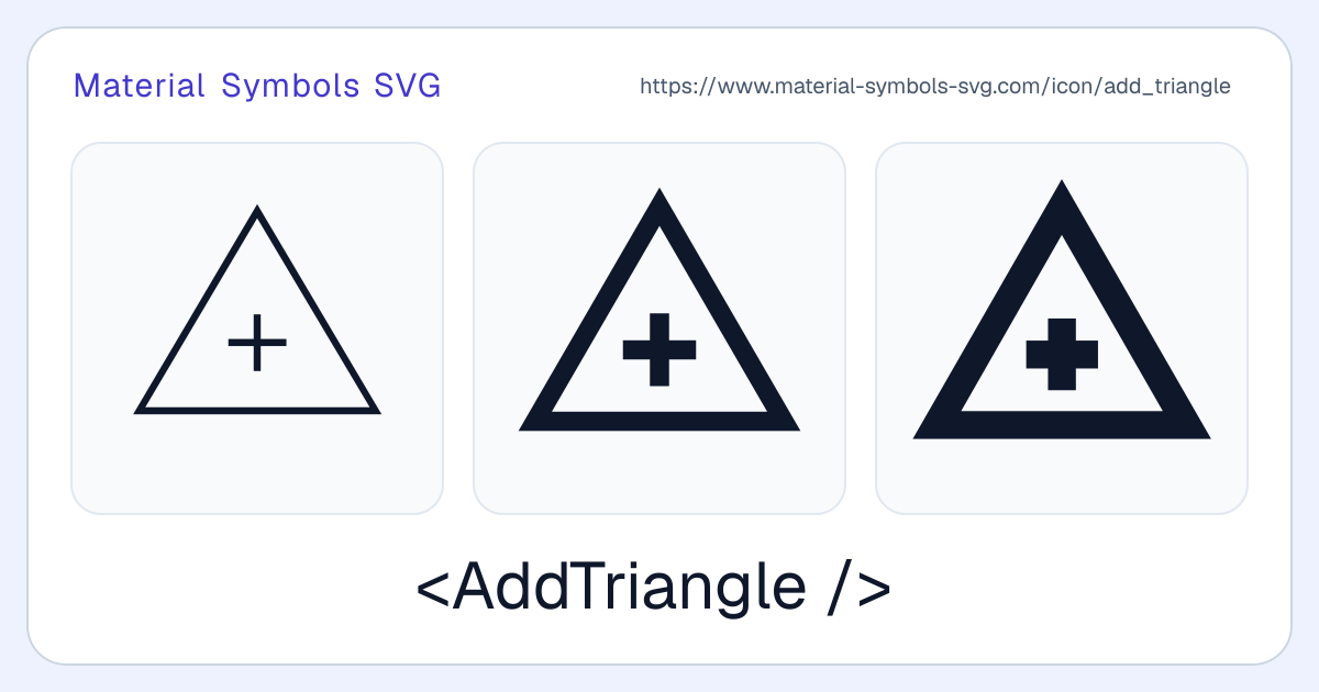 Add Triangle Icon - Material Symbols SVG