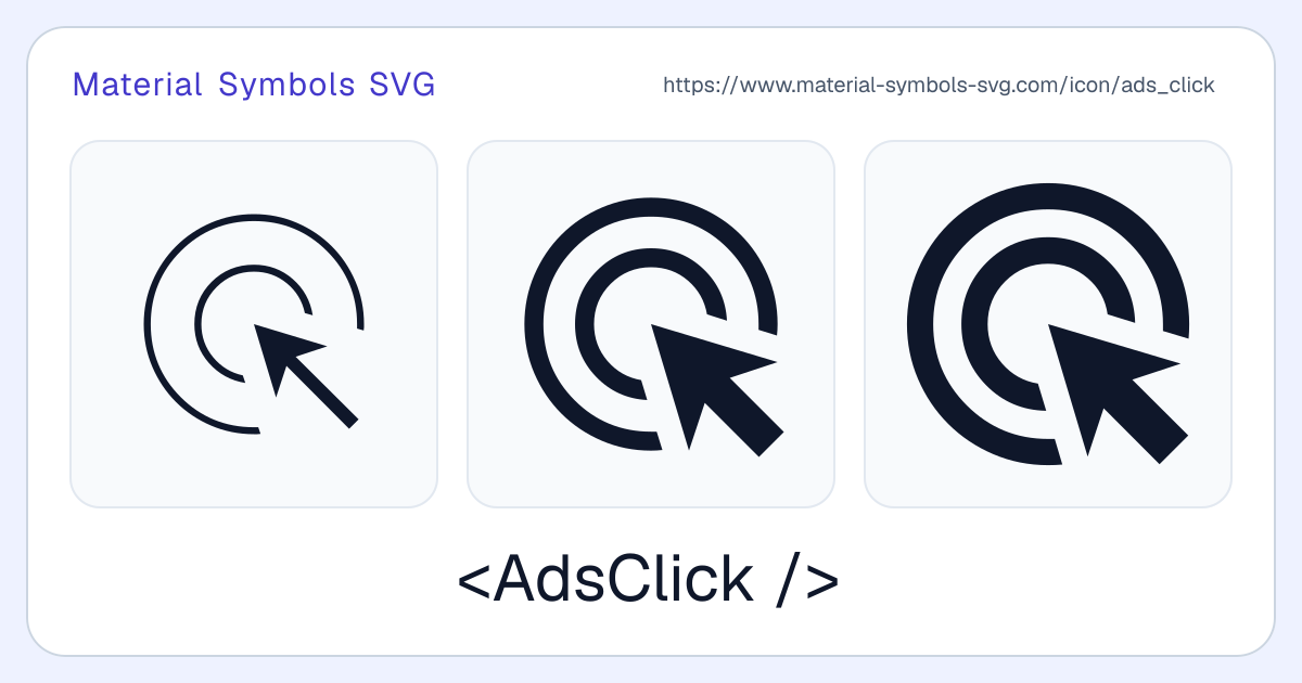 Ads Click Icon - Material Symbols SVG