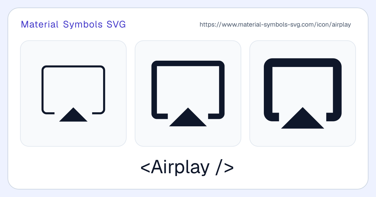 Airplay Icon - Material Symbols SVG