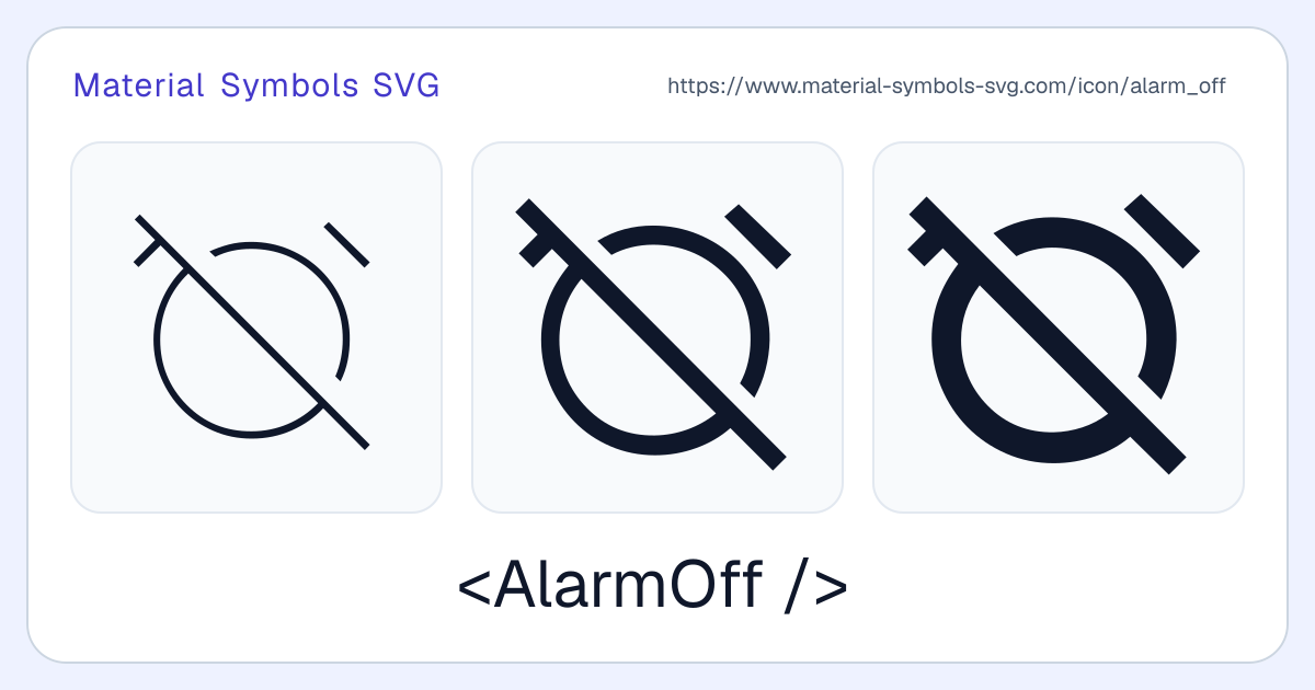 Alarm Off Icon - Material Symbols SVG