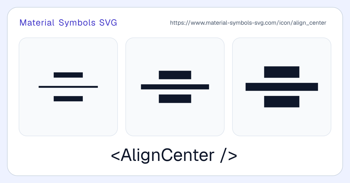 Align Center Icon - Material Symbols SVG
