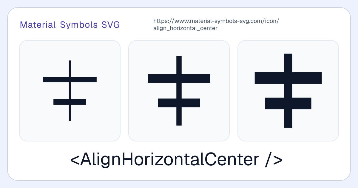 Align Horizontal Center Icon - Material Symbols SVG