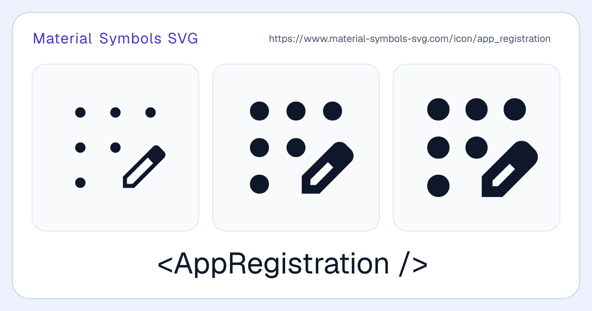 App Registration Icon - Material Symbols SVG