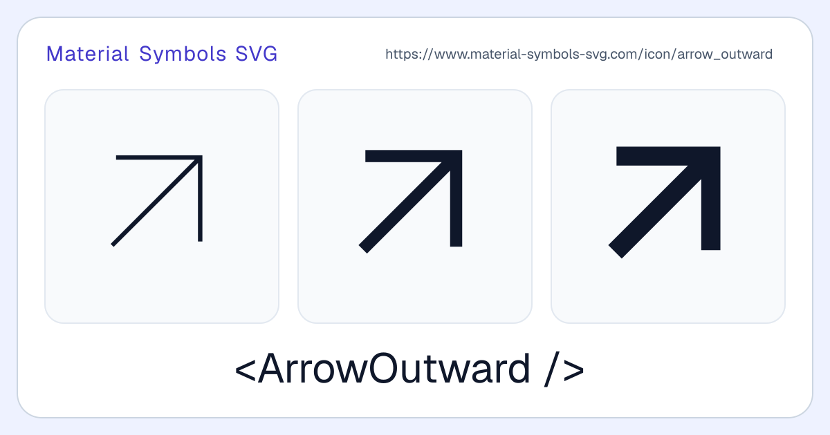 Arrow Outward Icon - Material Symbols SVG