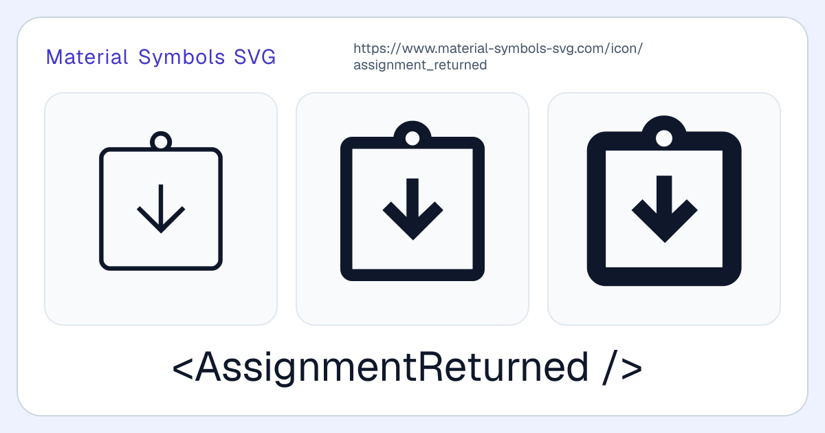 Assignment Returned Icon - Material Symbols SVG