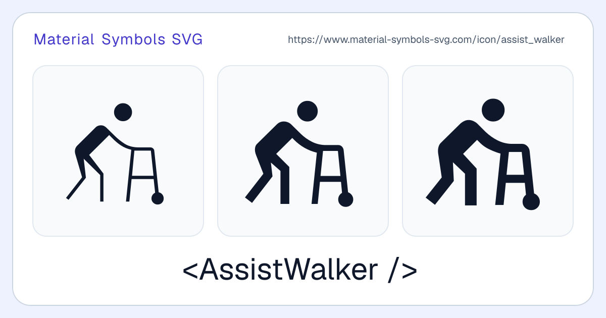 Assist Walker Icon - Material Symbols SVG