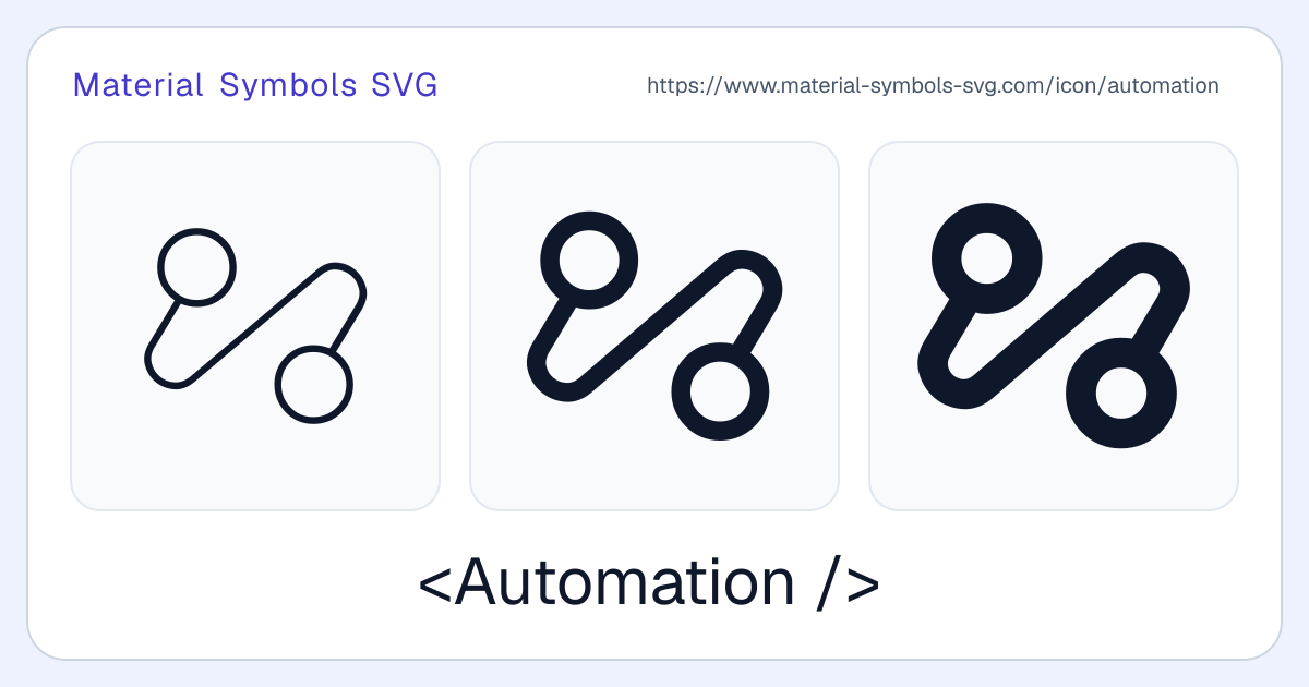 Automation Icon - Material Symbols SVG