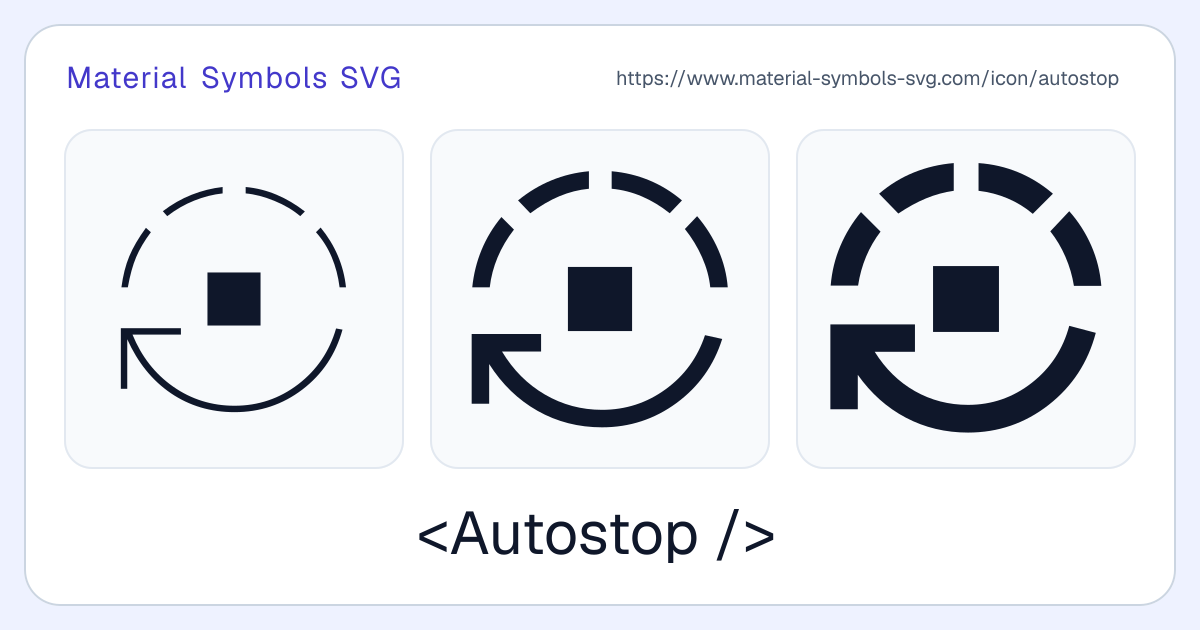 Autostop Icon - Material Symbols SVG
