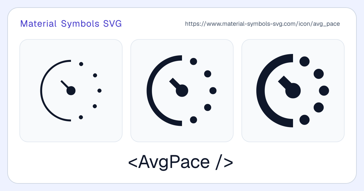 Avg Pace Icon - Material Symbols SVG