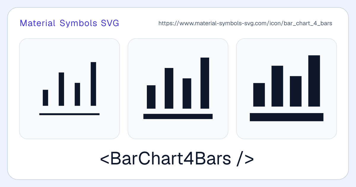 Bar Chart 4 Bars Icon - Material Symbols SVG