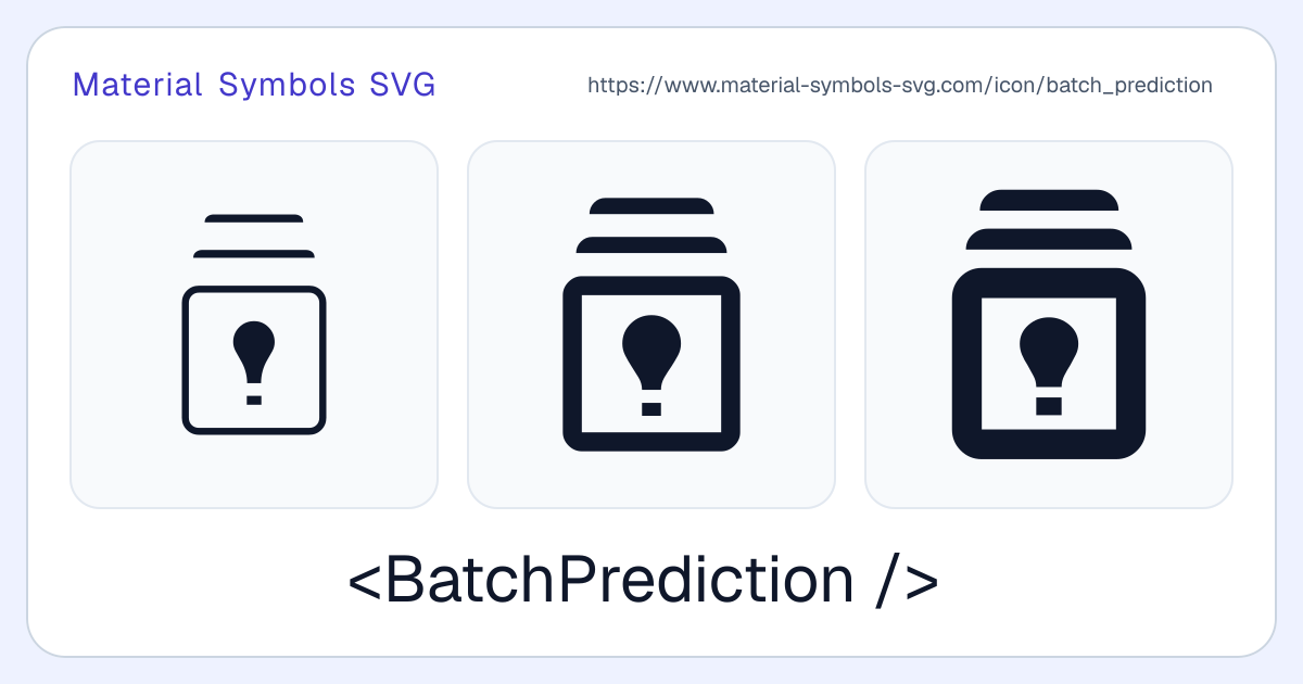 Batch Prediction Icon - Material Symbols SVG