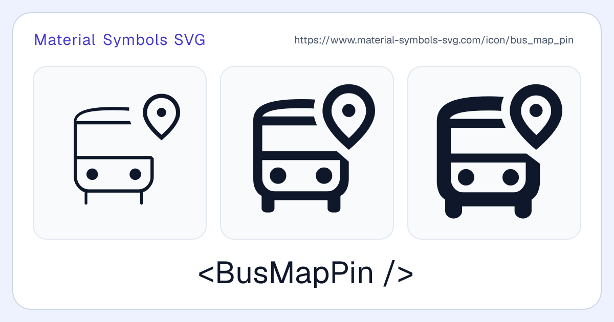 Bus Map Pin Icon - Material Symbols SVG