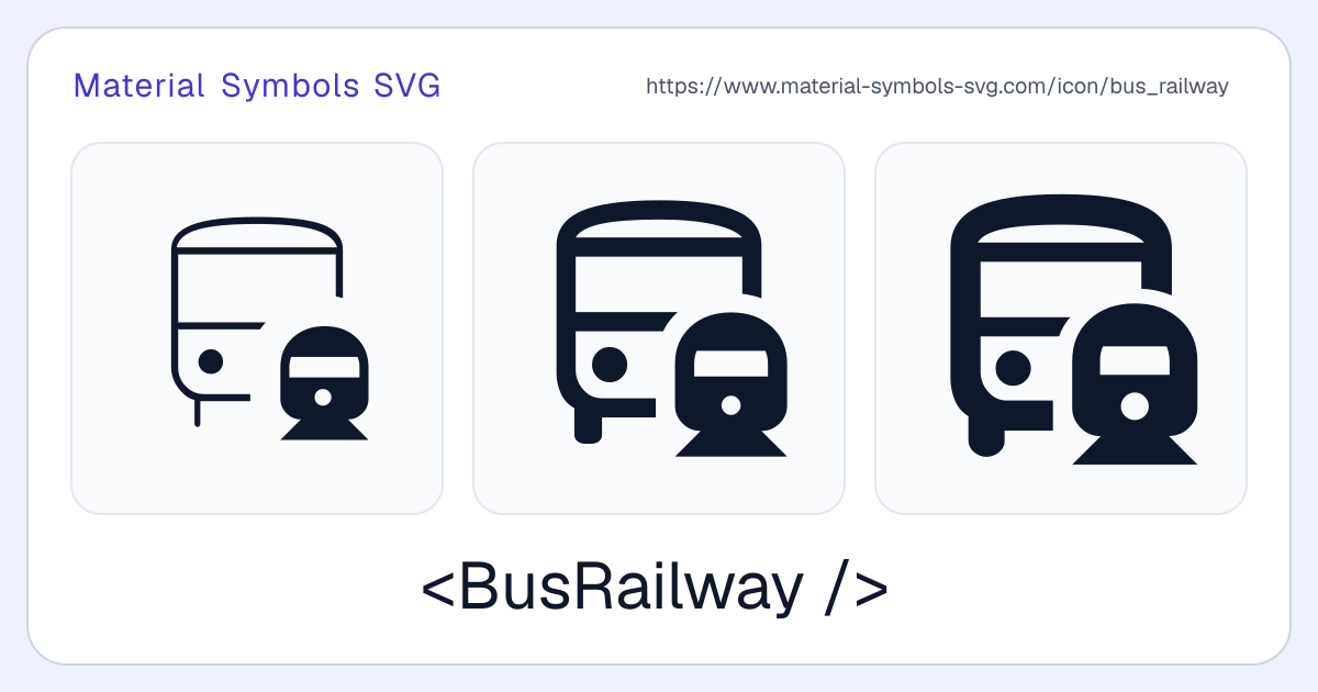 Bus Railway Icon - Material Symbols SVG