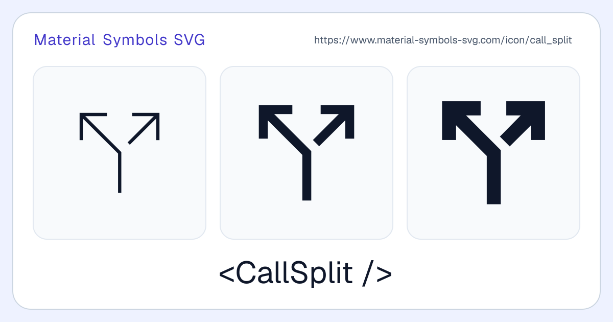 Call Split Icon - Material Symbols SVG