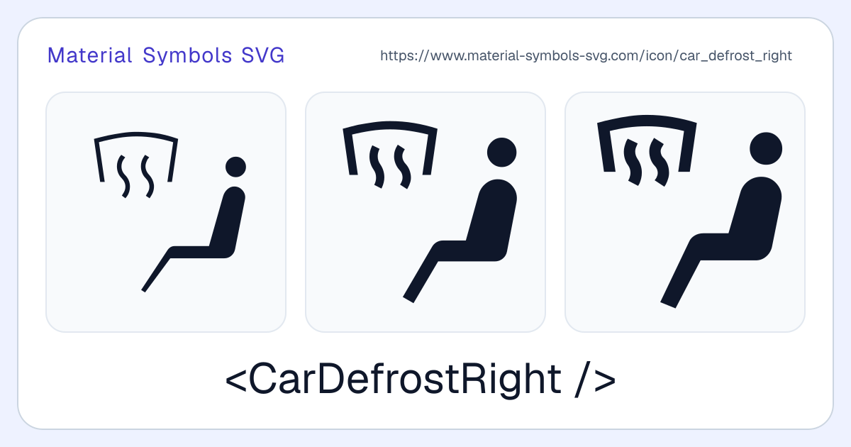Car Defrost Right Icon - Material Symbols SVG