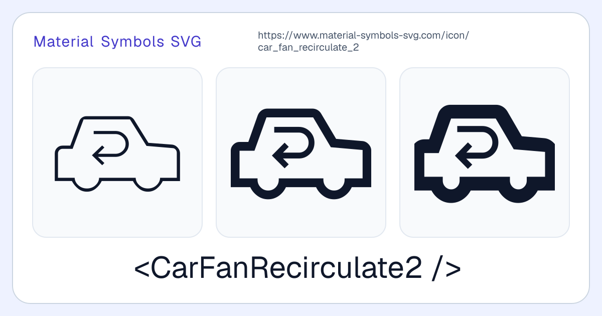 Car Fan Recirculate 2 Icon - Material Symbols SVG