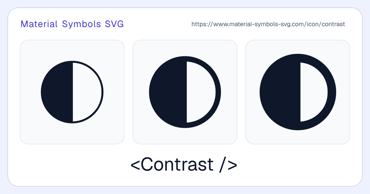 Contrast Icon - Material Symbols SVG