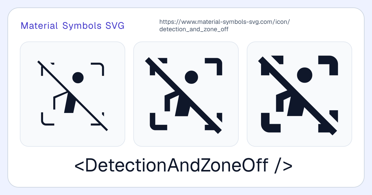 Detection And Zone Off Icon - Material Symbols SVG