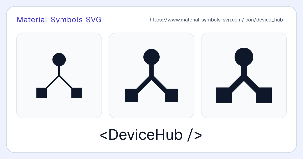 Device Hub Icon - Material Symbols SVG