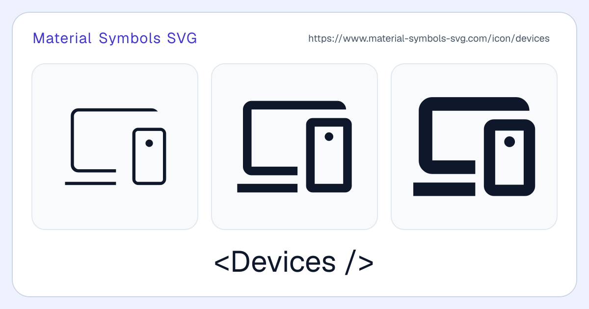 Devices Icon - Material Symbols SVG