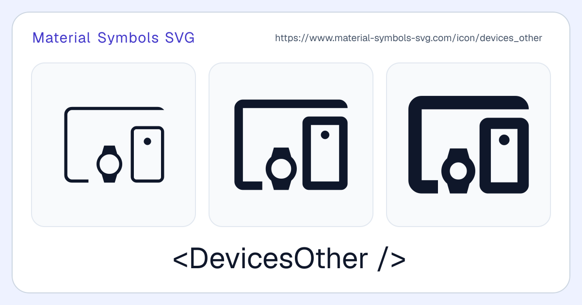 Devices Other Icon - Material Symbols SVG