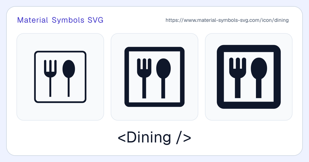 Dining Icon - Material Symbols SVG