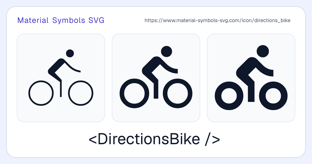 Directions Bike Icon - Material Symbols SVG