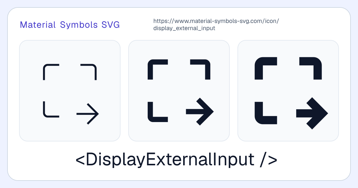 Display External Input Icon - Material Symbols SVG
