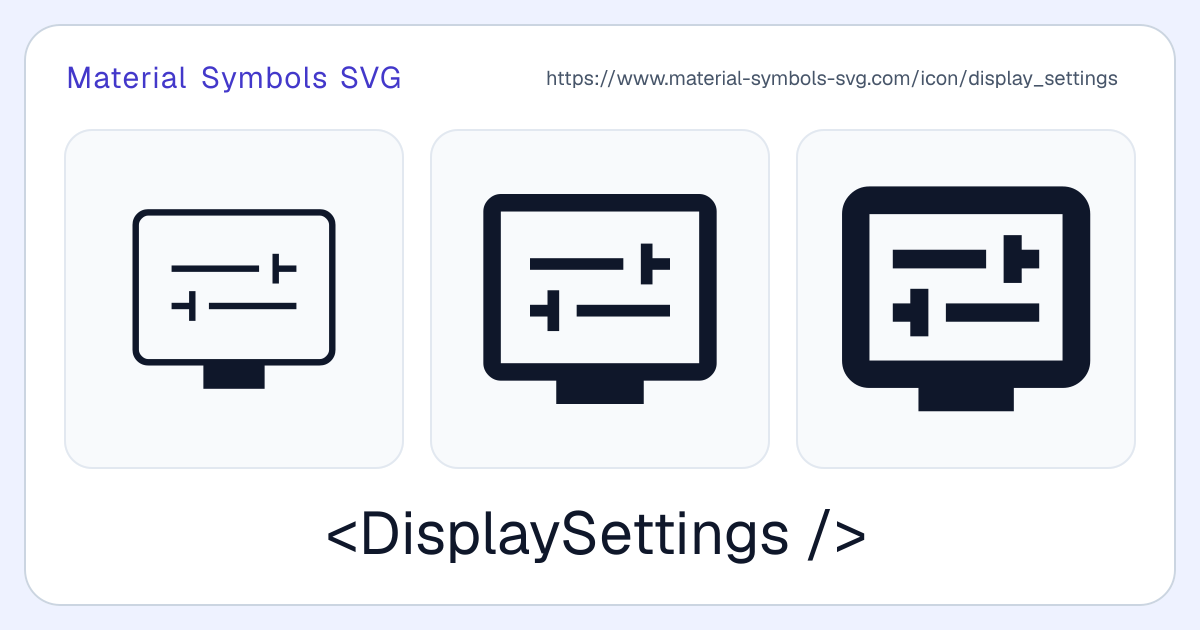Display Settings Icon - Material Symbols SVG