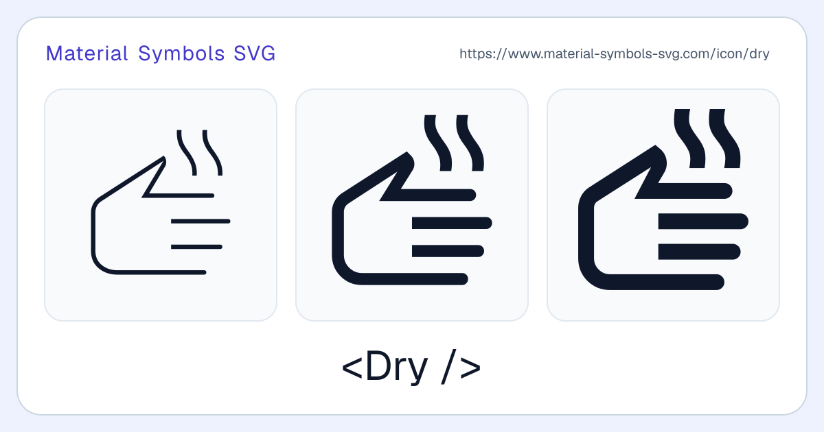 Dry Icon - Material Symbols SVG