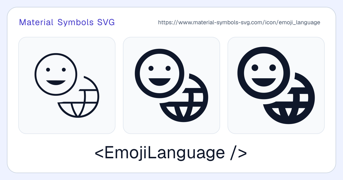Emoji Language Icon - Material Symbols SVG