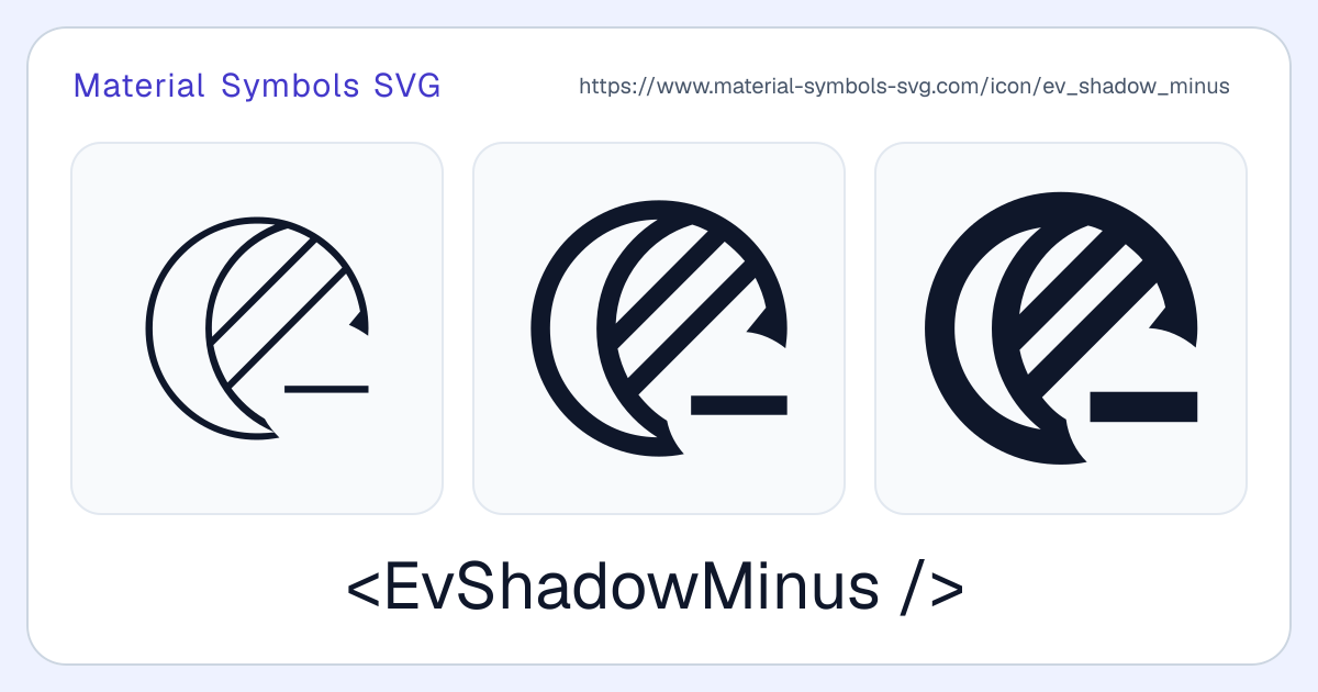 Ev Shadow Minus Icon - Material Symbols SVG