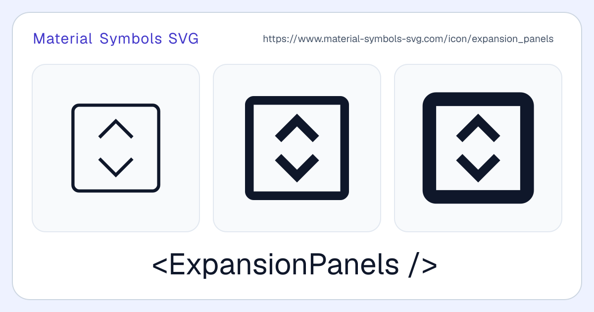 Expansion Panels Icon - Material Symbols SVG