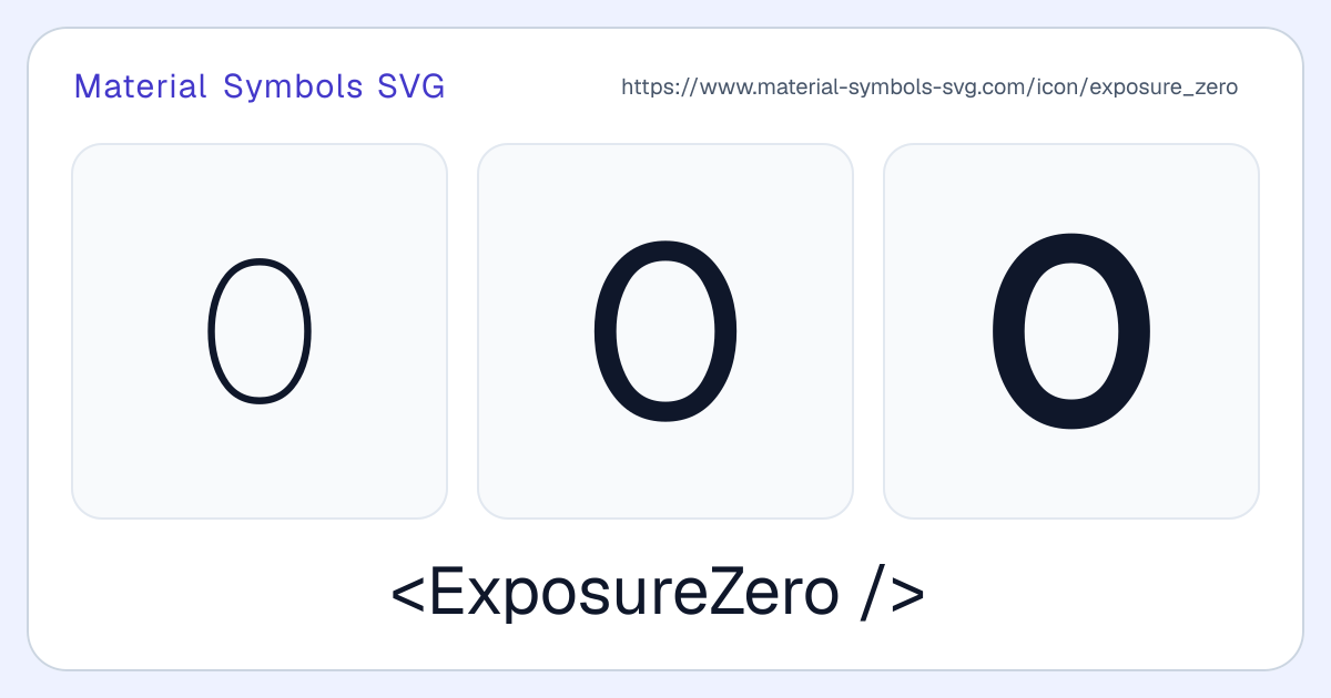 Exposure Zero Icon - Material Symbols SVG