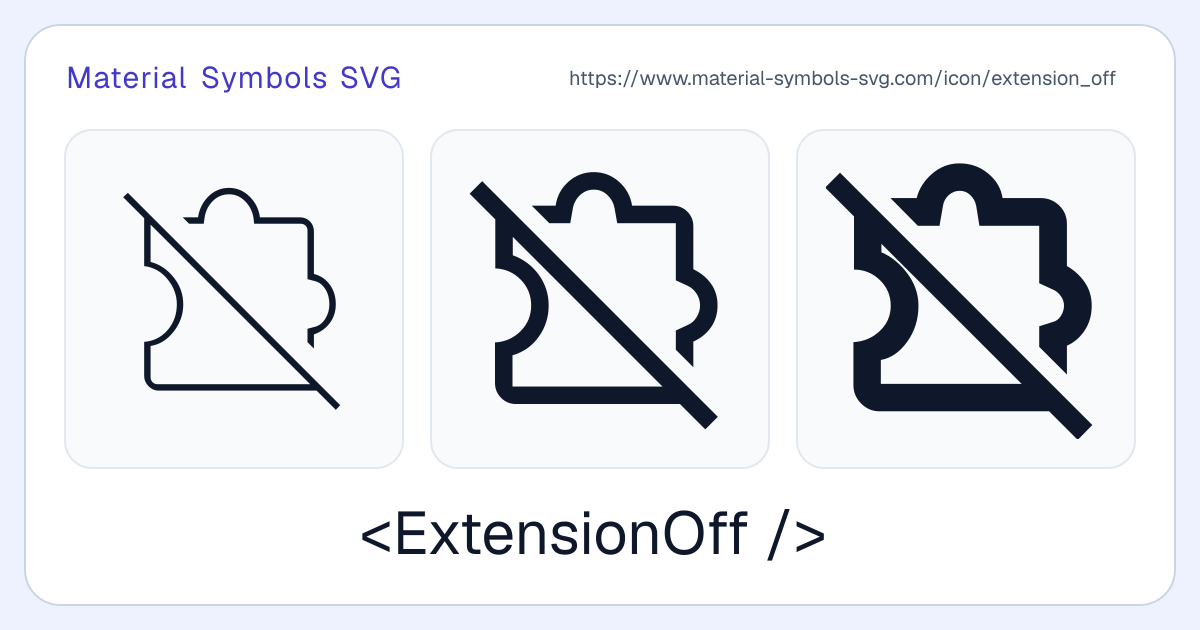 Extension Off Icon - Material Symbols SVG