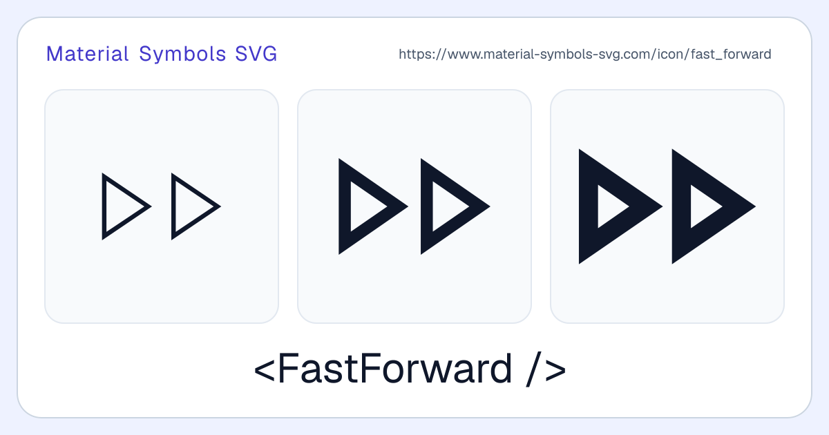 Fast Forward Icon - Material Symbols SVG