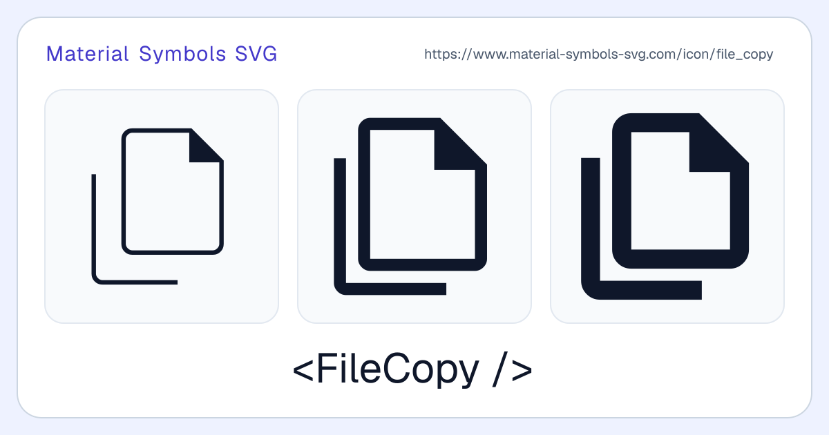 File Copy Icon - Material Symbols SVG