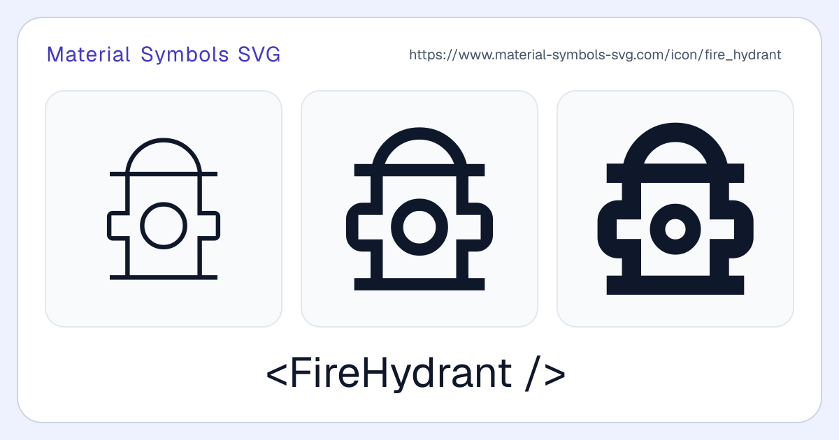 Fire Hydrant Icon - Material Symbols SVG