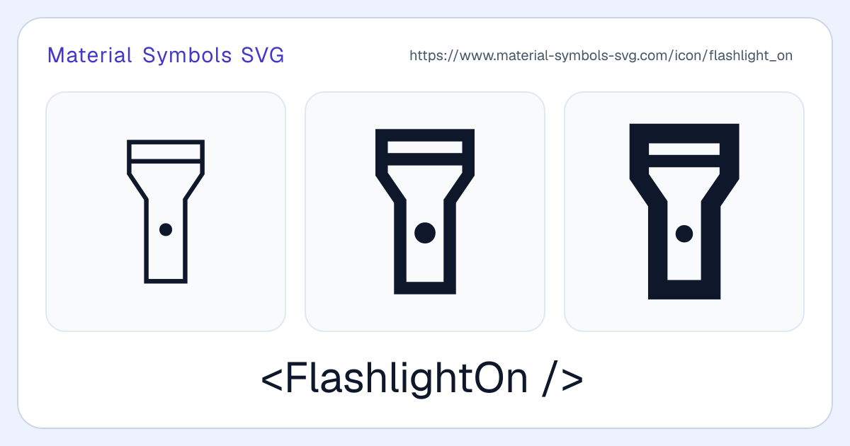 Flashlight On Icon - Material Symbols SVG