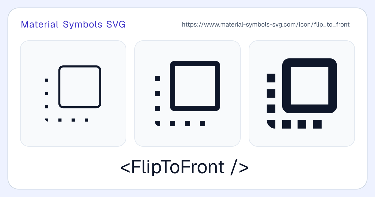 Flip To Front Icon - Material Symbols SVG