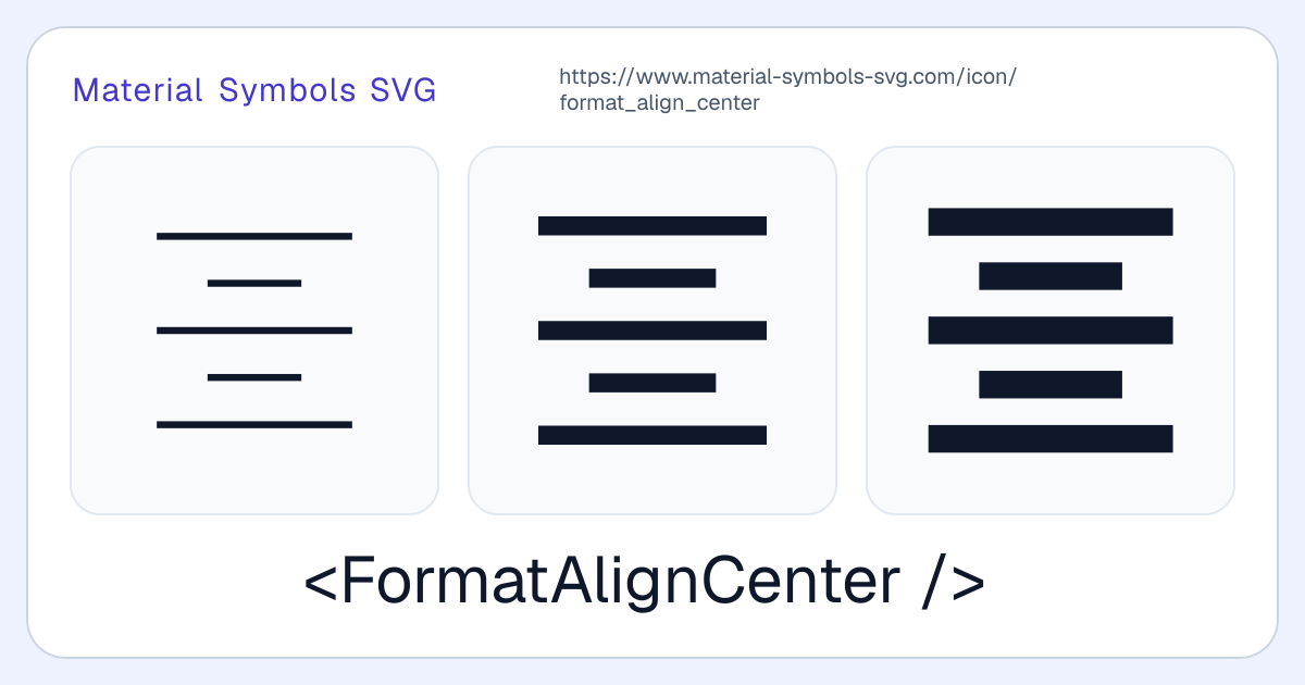 Format Align Center Icon - Material Symbols SVG