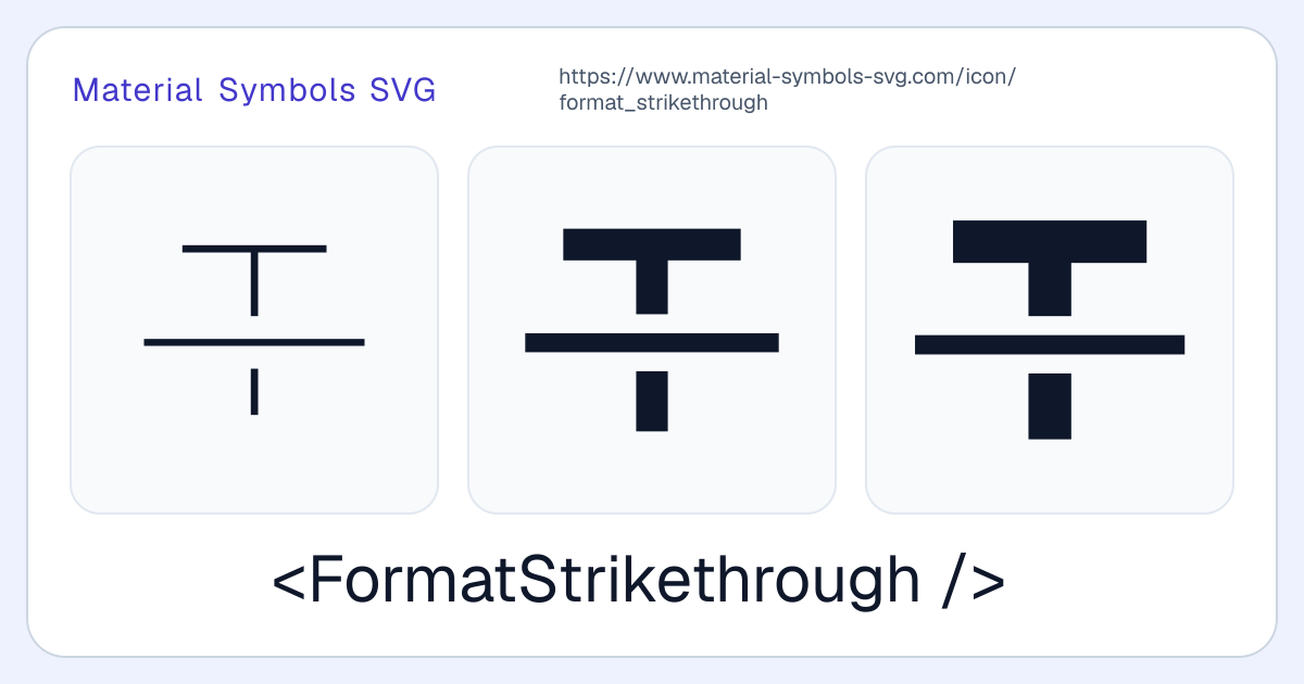 Format Strikethrough Icon - Material Symbols SVG