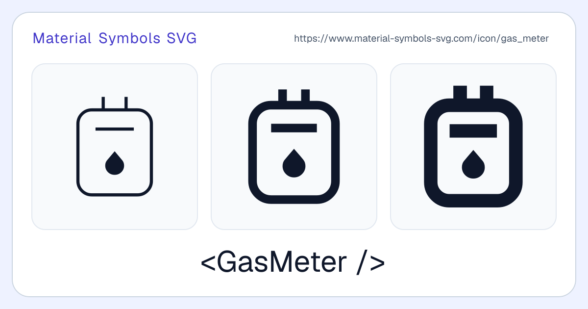 Gas Meter Icon - Material Symbols SVG