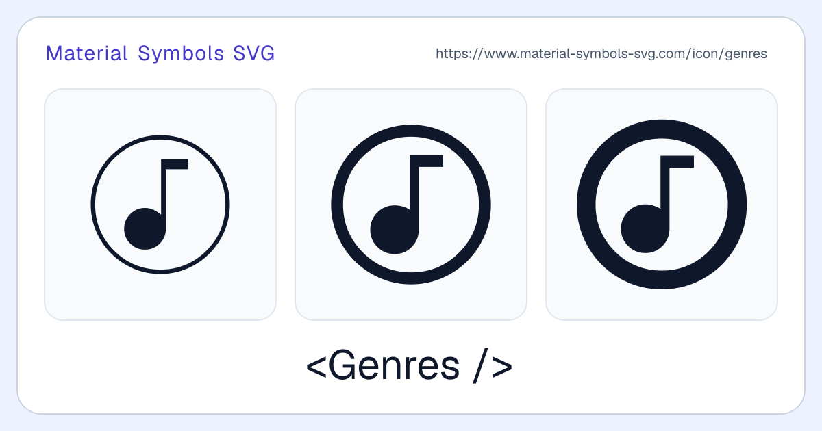 Genres Icon - Material Symbols SVG