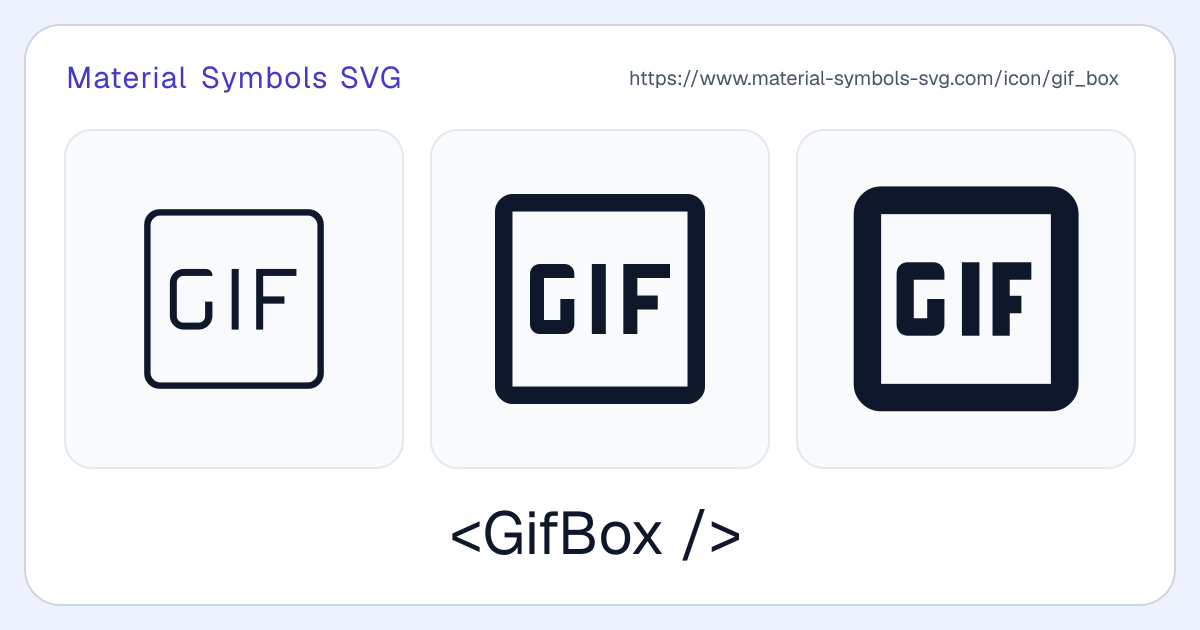 Gif Box Icon - Material Symbols SVG