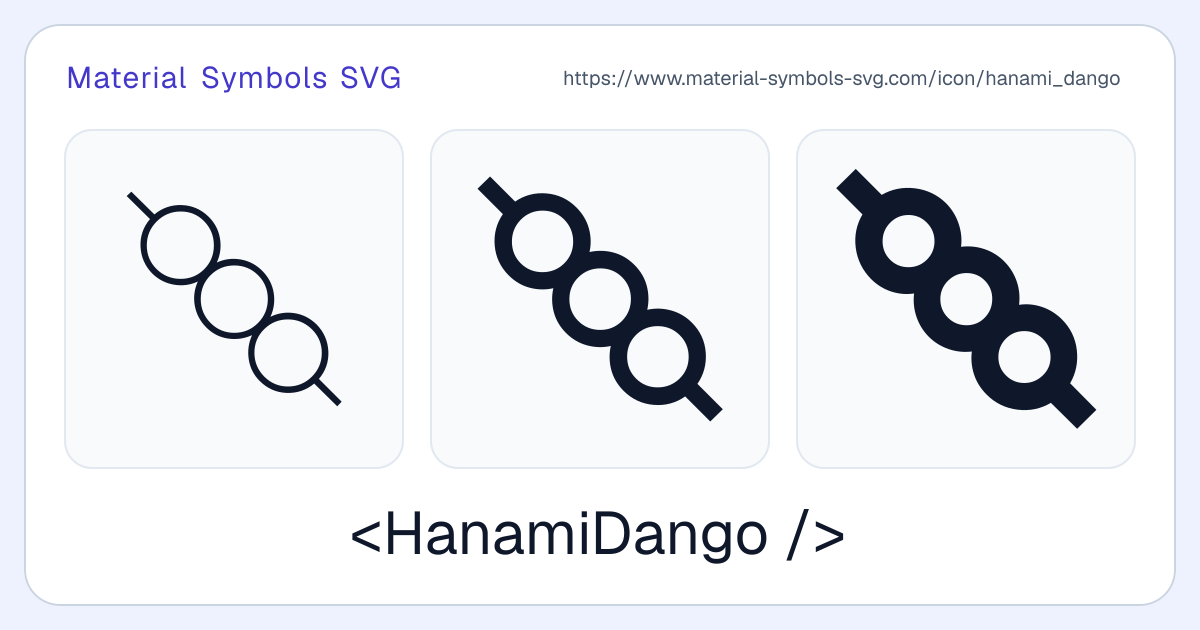 Hanami Dango Icon - Material Symbols SVG