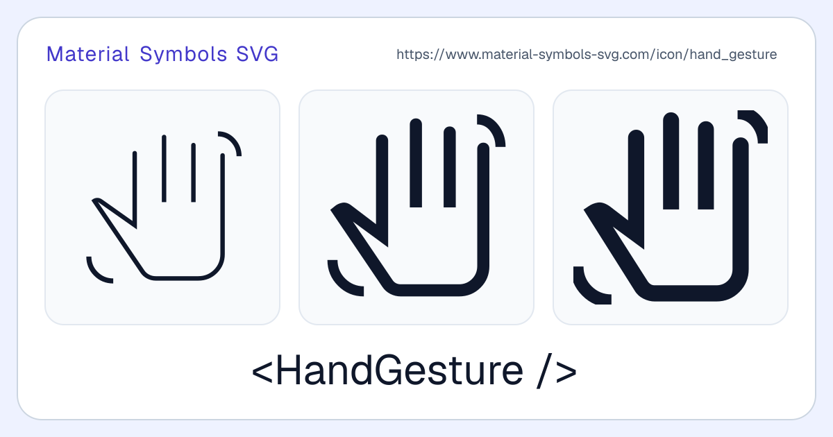 Hand Gesture Icon - Material Symbols SVG