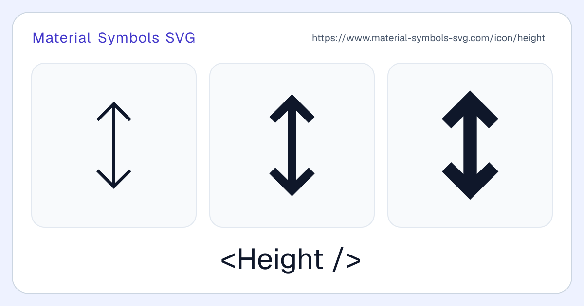 Height Icon - Material Symbols SVG