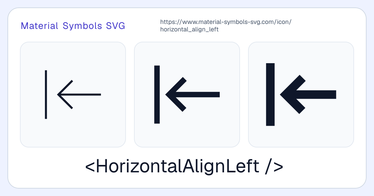 Horizontal Align Left Icon - Material Symbols SVG